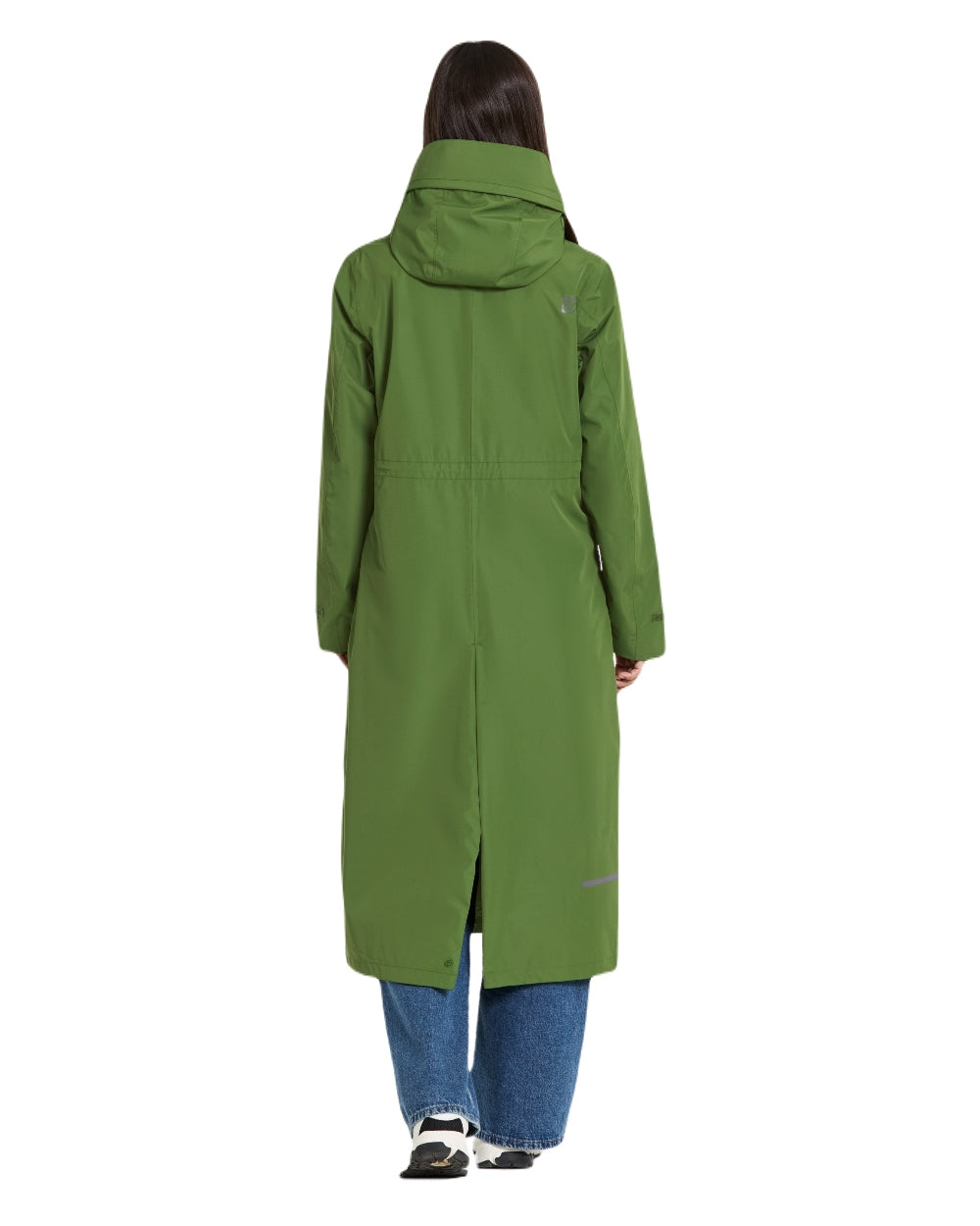 Velvet Green coloured Didriksons Nadja Parka on white background 
