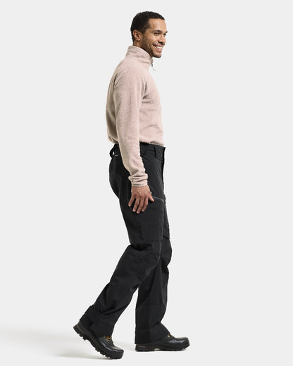 Black coloured Didriksons Niva Mens Pants on white background 