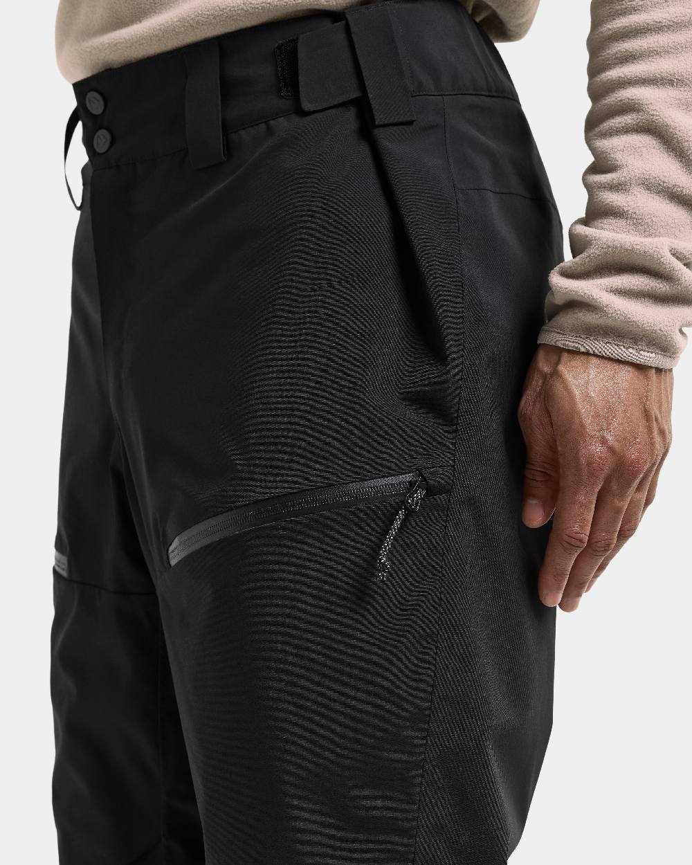 Black coloured Didriksons Niva Mens Pants on white background 