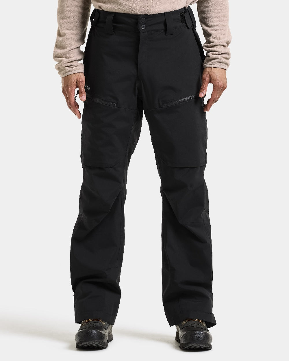 Black coloured Didriksons Niva Mens Pants on white background 