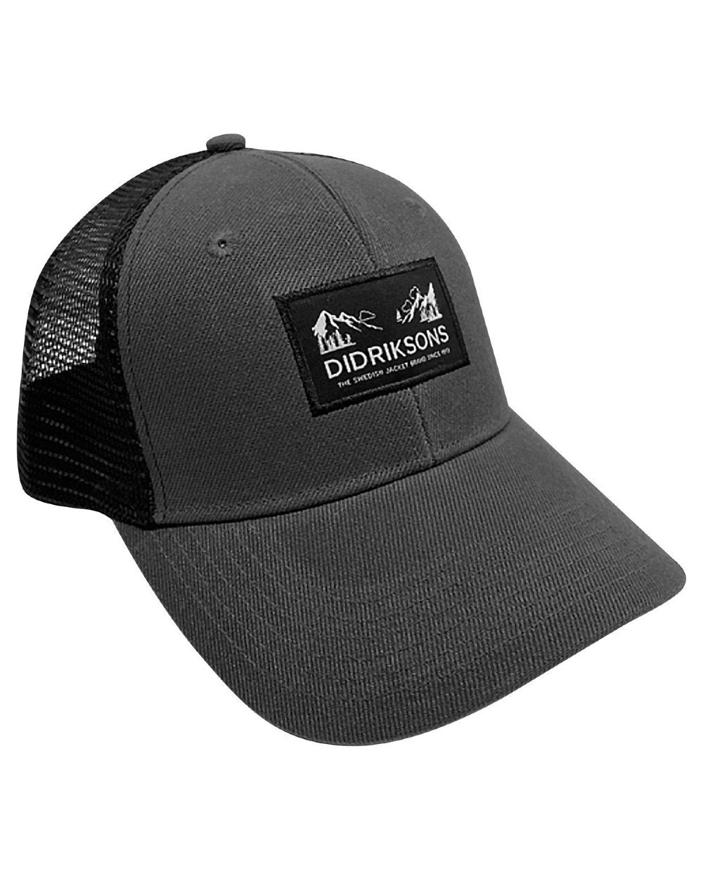 Black Grey coloured Didriksons Pellas Cap on white background 