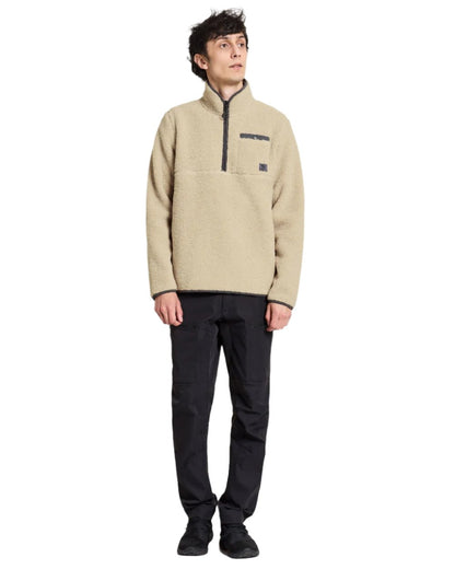 Clay Beige coloured Didriksons Phoenix Half Zip Sweater on white background 