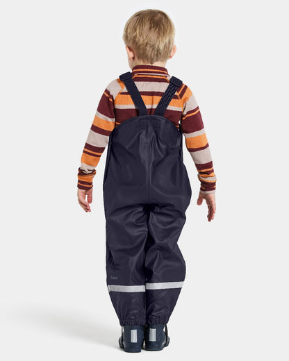 Navy coloured Didriksons Plaskeman Kids Pants 7 on white background 