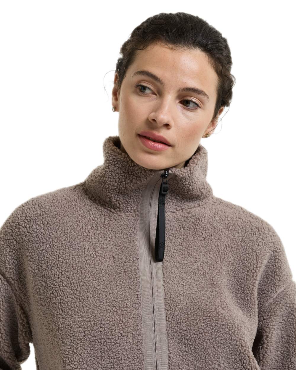 Ash Brown coloured Didriksons Sally Full Zip Fleece Jacket 2 on white background 