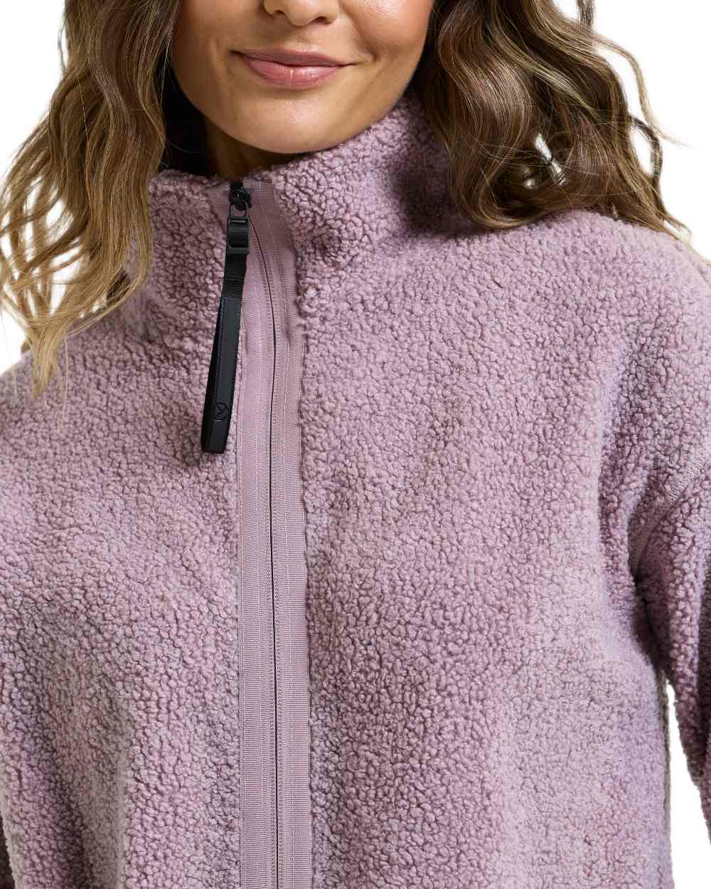 Lilac Haze coloured Didriksons Sally Full Zip Fleece Jacket 2 on white background 