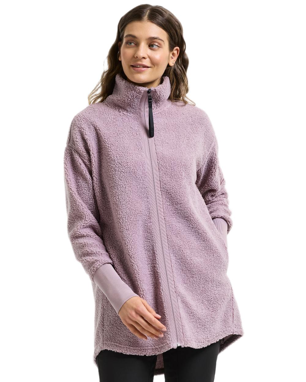Lilac Haze coloured Didriksons Sally Full Zip Fleece Jacket 2 on white background 