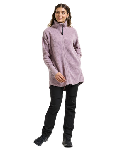 Lilac Haze coloured Didriksons Sally Full Zip Fleece Jacket 2 on white background 