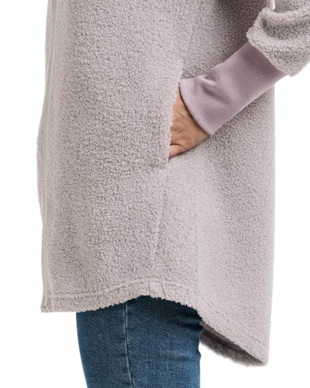 Sunrise Mist coloured Didriksons Sally Full Zip Fleece Jacket 2 on white background 
