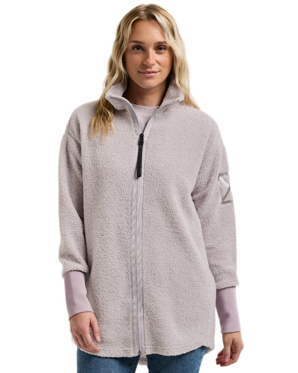 Sunrise Mist coloured Didriksons Sally Full Zip Fleece Jacket 2 on white background 