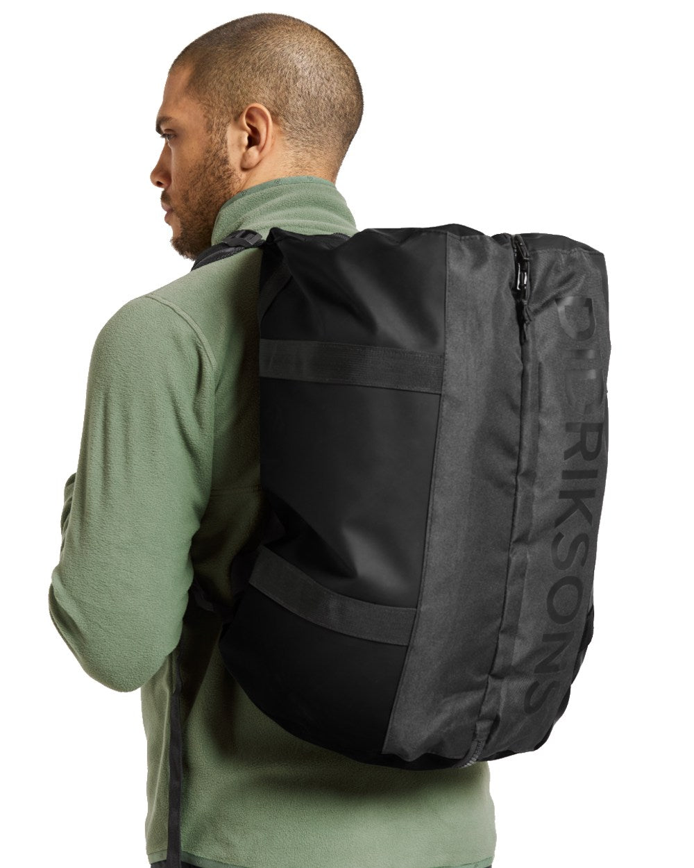 Black coloured Didriksons Sauda Duffel Bag on white background 
