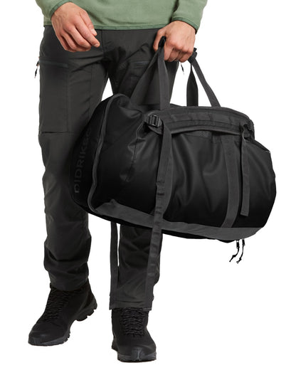 Black coloured Didriksons Sauda Duffel Bag on white background 