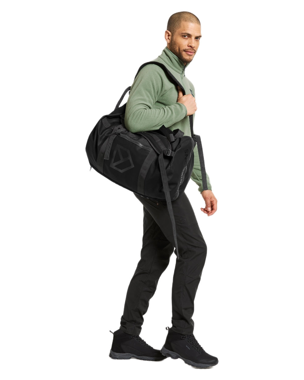 Black coloured Didriksons Sauda Duffel Bag on white background 