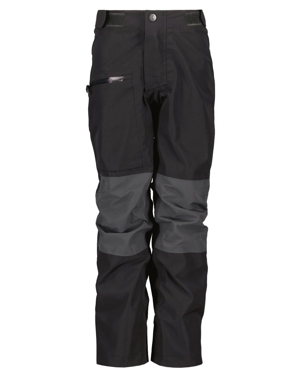Black coloured Didriksons Childrens Svalort Pants on white background 
