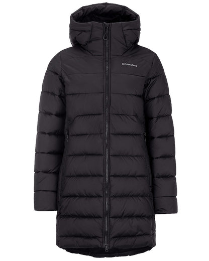 Black coloured Didriksons Tejla Womena Parka on white background 