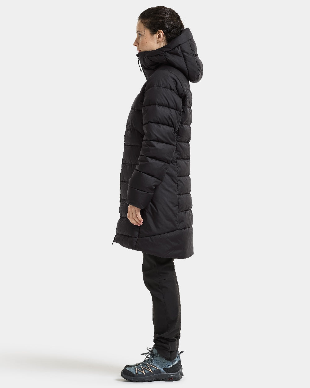 Black coloured Didriksons Tejla Womena Parka on white background 