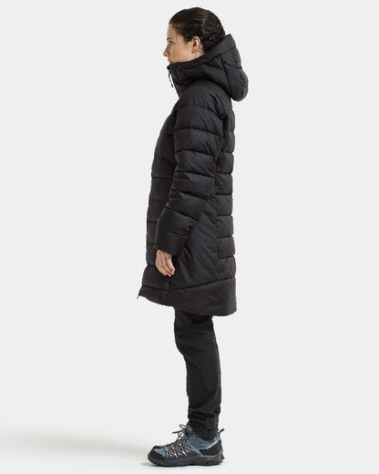 Black coloured Didriksons Tejla Womena Parka on white background 