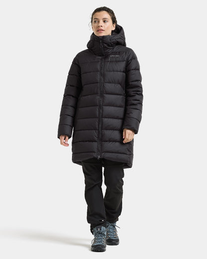 Black coloured Didriksons Tejla Womena Parka on white background 
