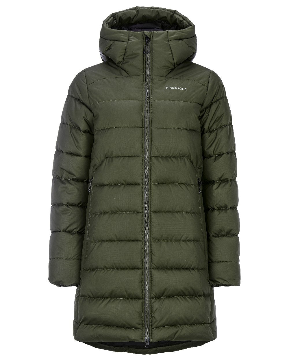 Deep Green coloured Didriksons Tejla Womena Parka on white background 