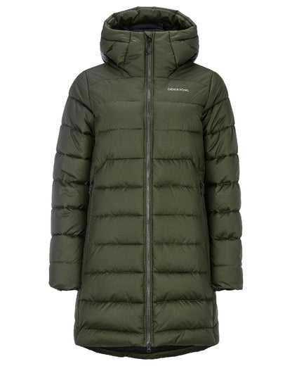 Deep Green coloured Didriksons Tejla Womena Parka on white background 