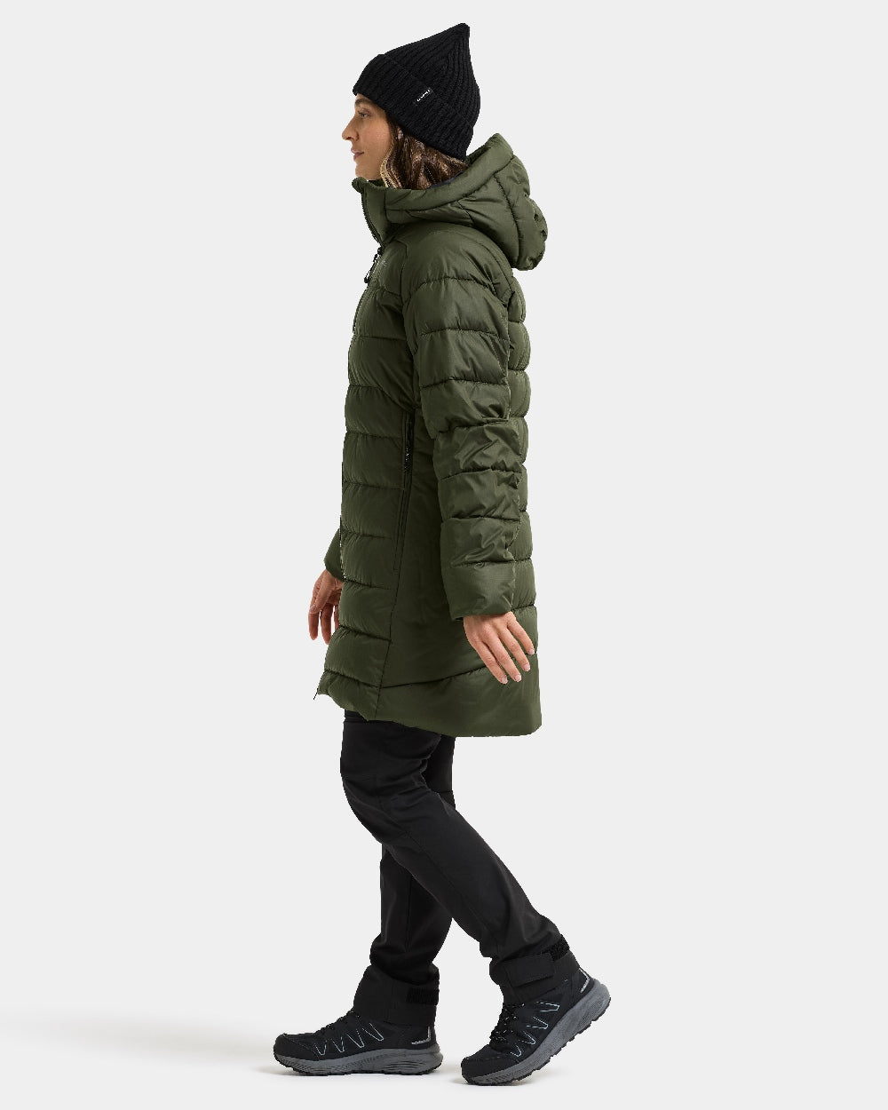 Deep Green coloured Didriksons Tejla Womena Parka on white background 