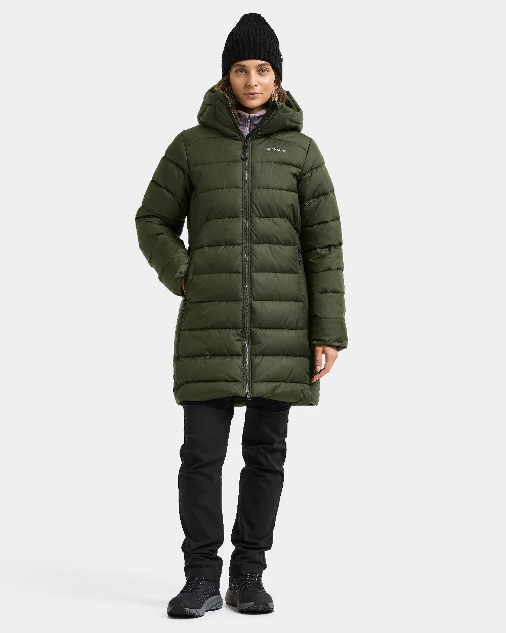 Deep Green coloured Didriksons Tejla Womena Parka on white background 