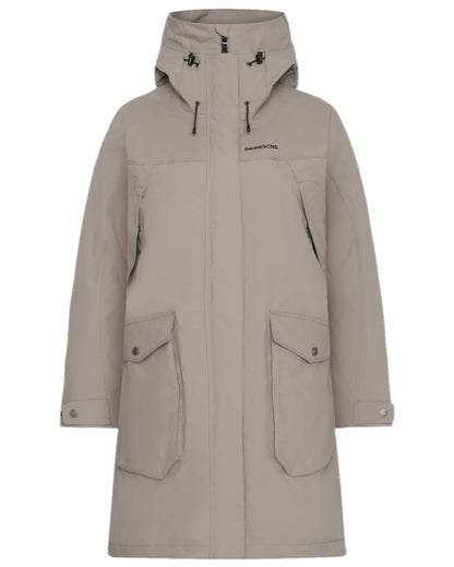 Ash Brown Coloured Didriksons Thelma Womens Parka 10 on white background 
