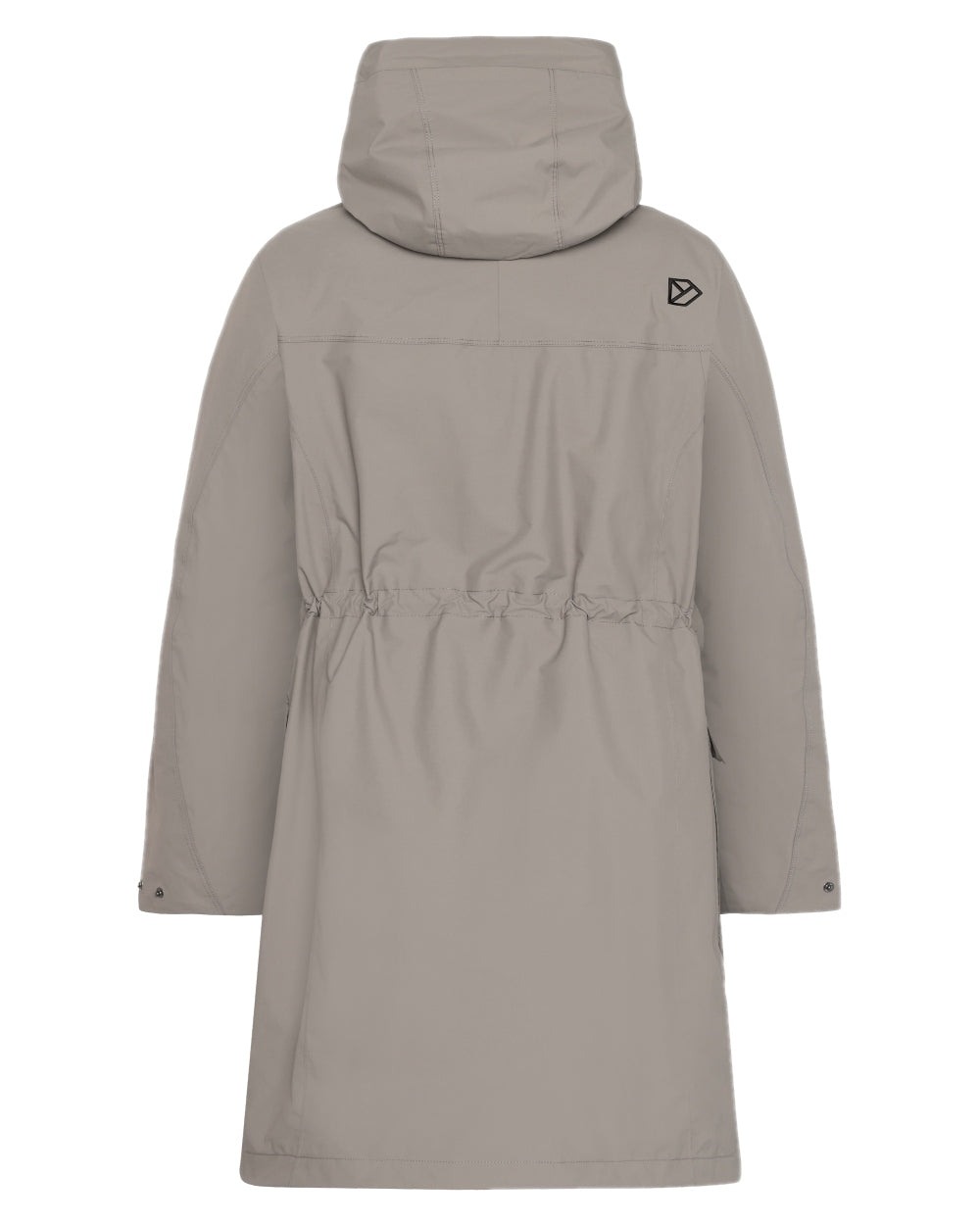 Ash Brown coloured Didriksons Thelma Womens Parka 10 on white background 