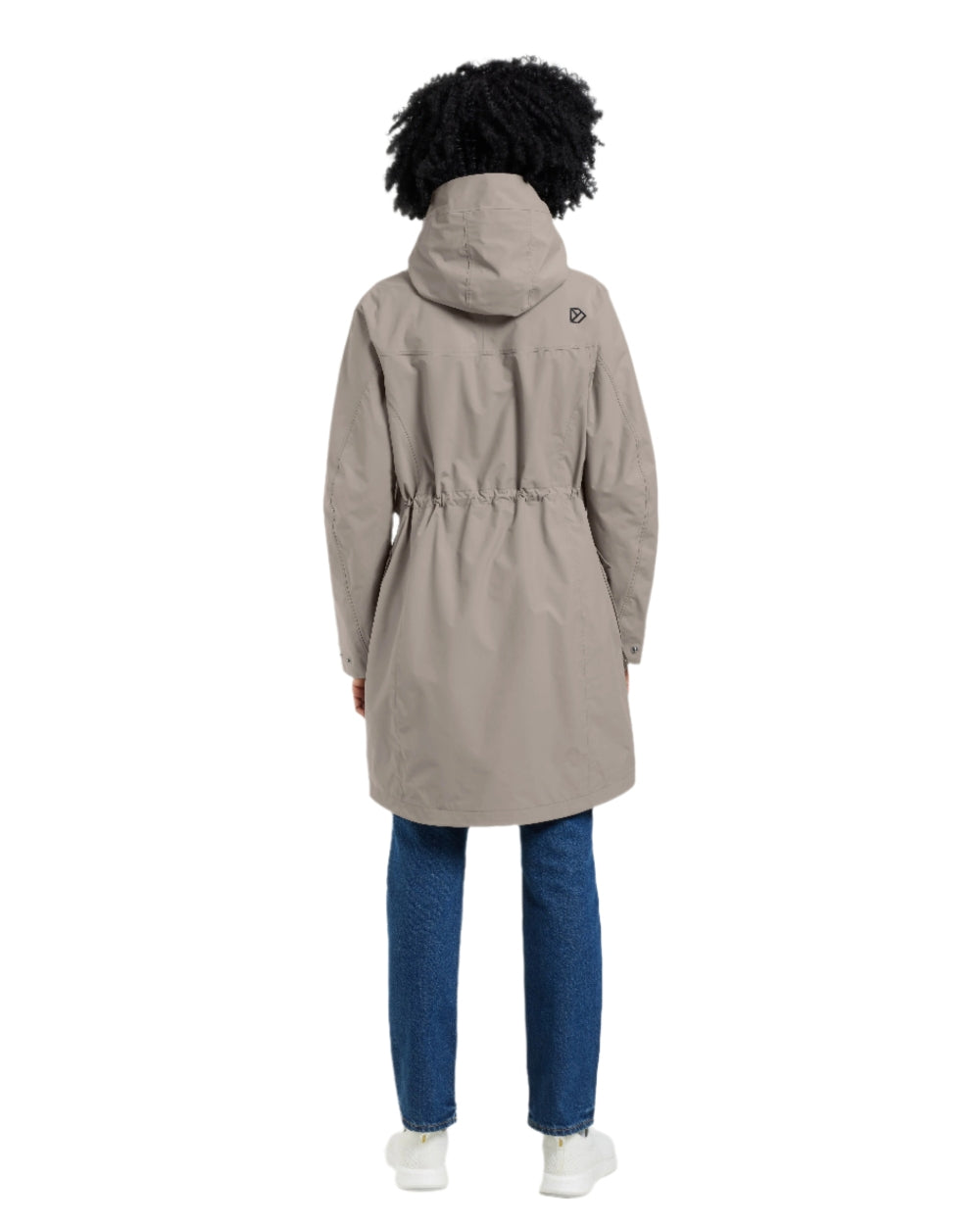 Ash Brown coloured Didriksons Thelma Womens Parka 10 on white background 