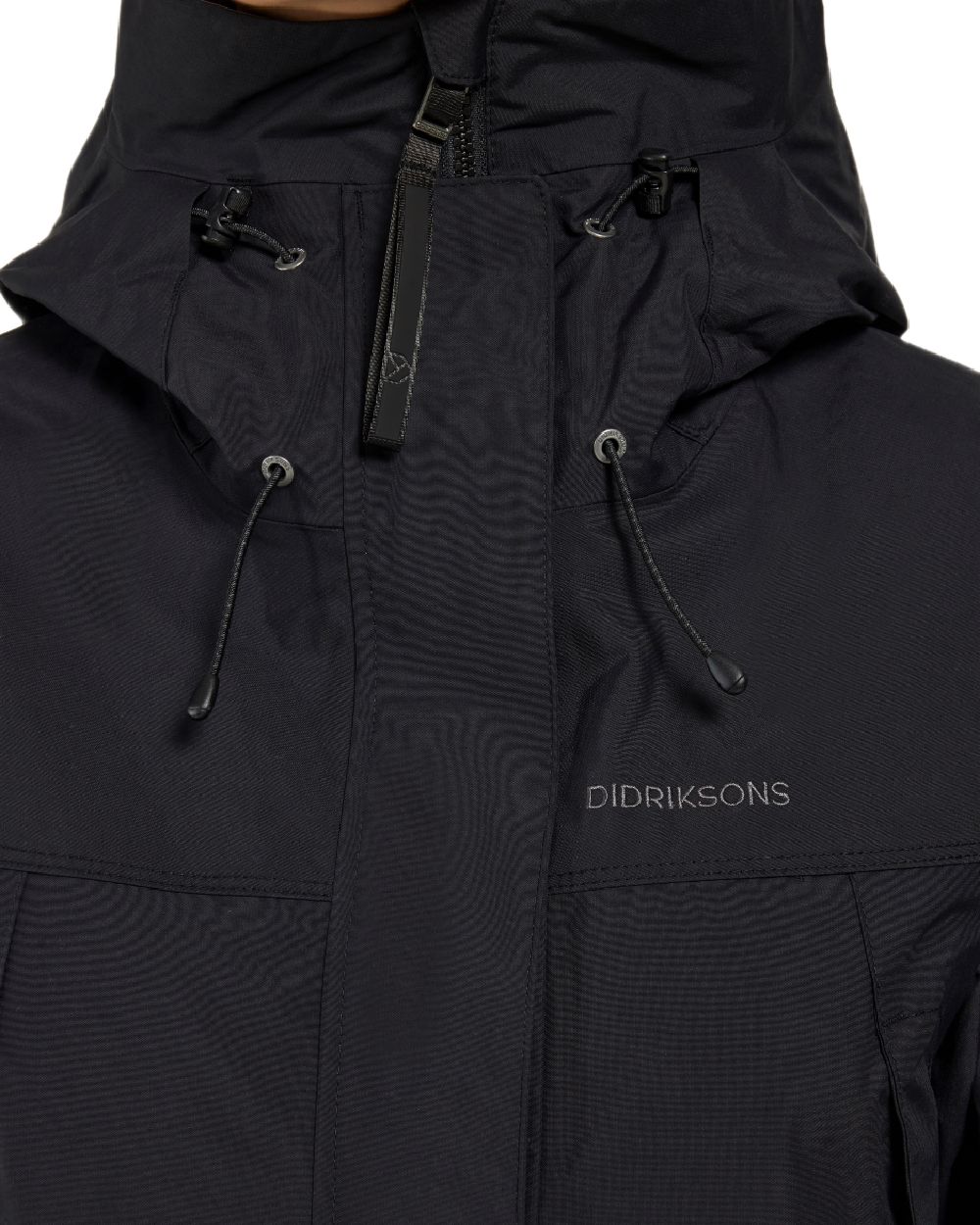 Black Coloured Didriksons Thelma Womens Parka 10 on white background 