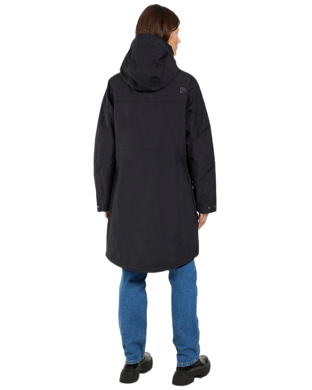 Black Coloured Didriksons Thelma Womens Parka 10 on white background 
