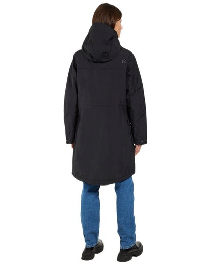 Black Coloured Didriksons Thelma Womens Parka 10 on white background 