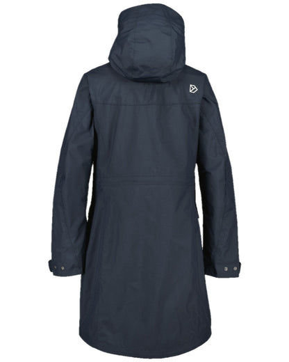 Dark Night Blue Coloured Didriksons Thelma Womens Parka 10 on white background 
