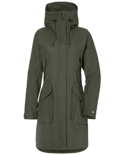 Deep Green Coloured Didriksons Thelma Womens Parka 10 on white background 