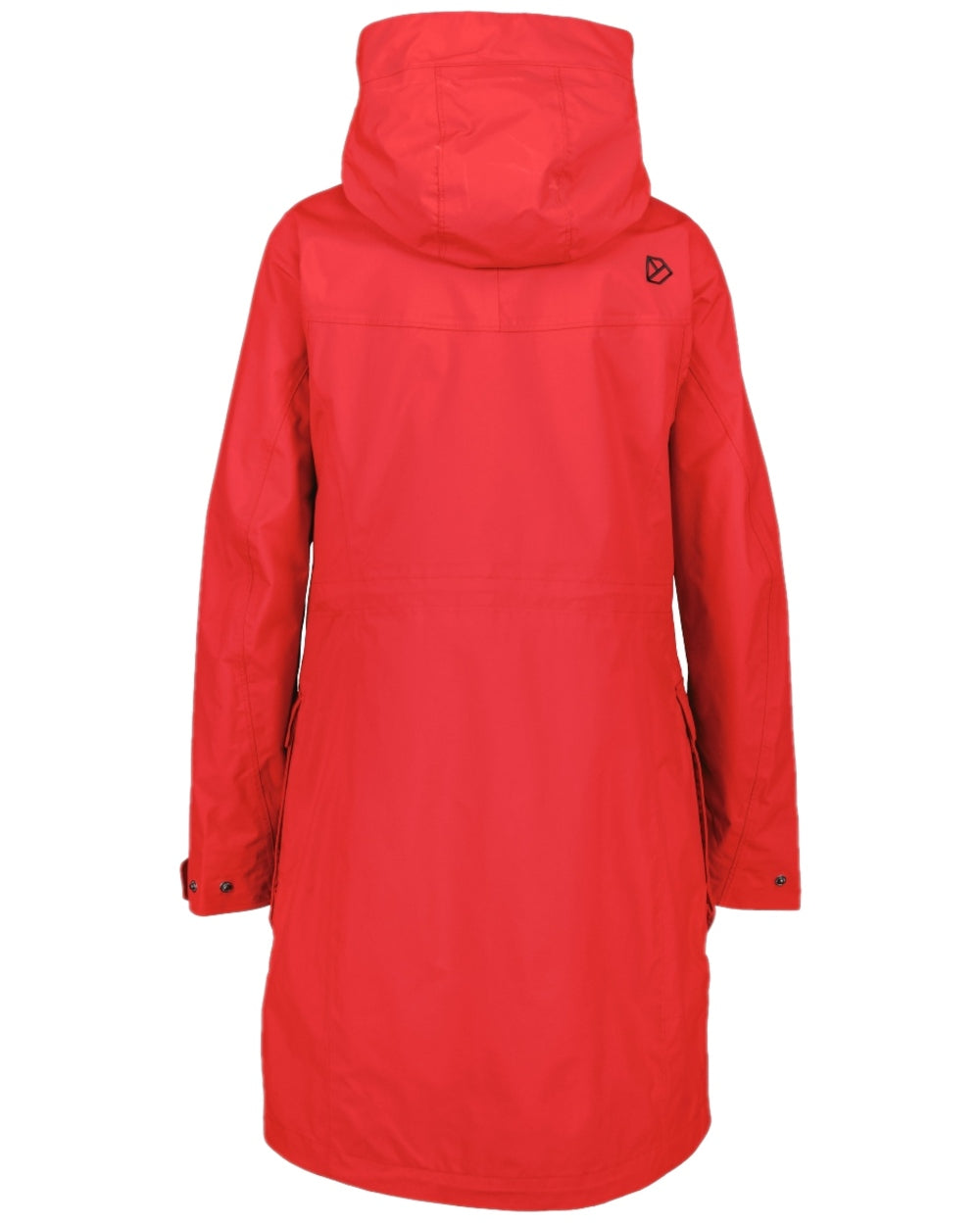 Pomme Red Coloured Didriksons Thelma Womens Parka 10 on white background 