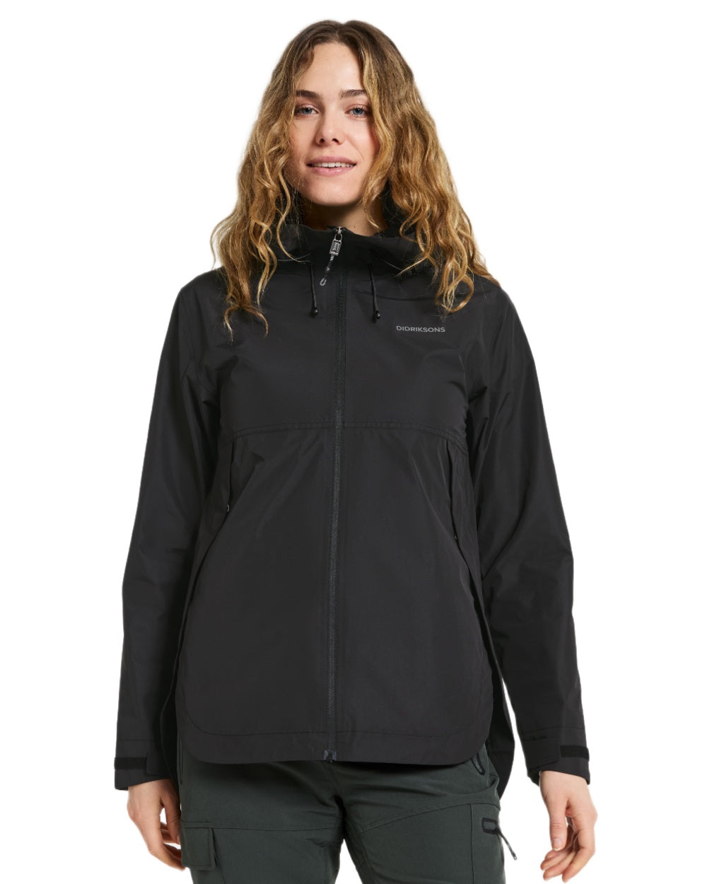 Black coloured Didriksons Tilde Womens Jacket on white background 