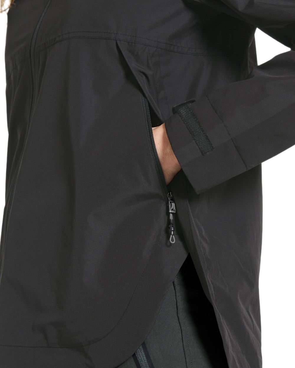 Black coloured Didriksons Tilde Womens Jacket on white background 