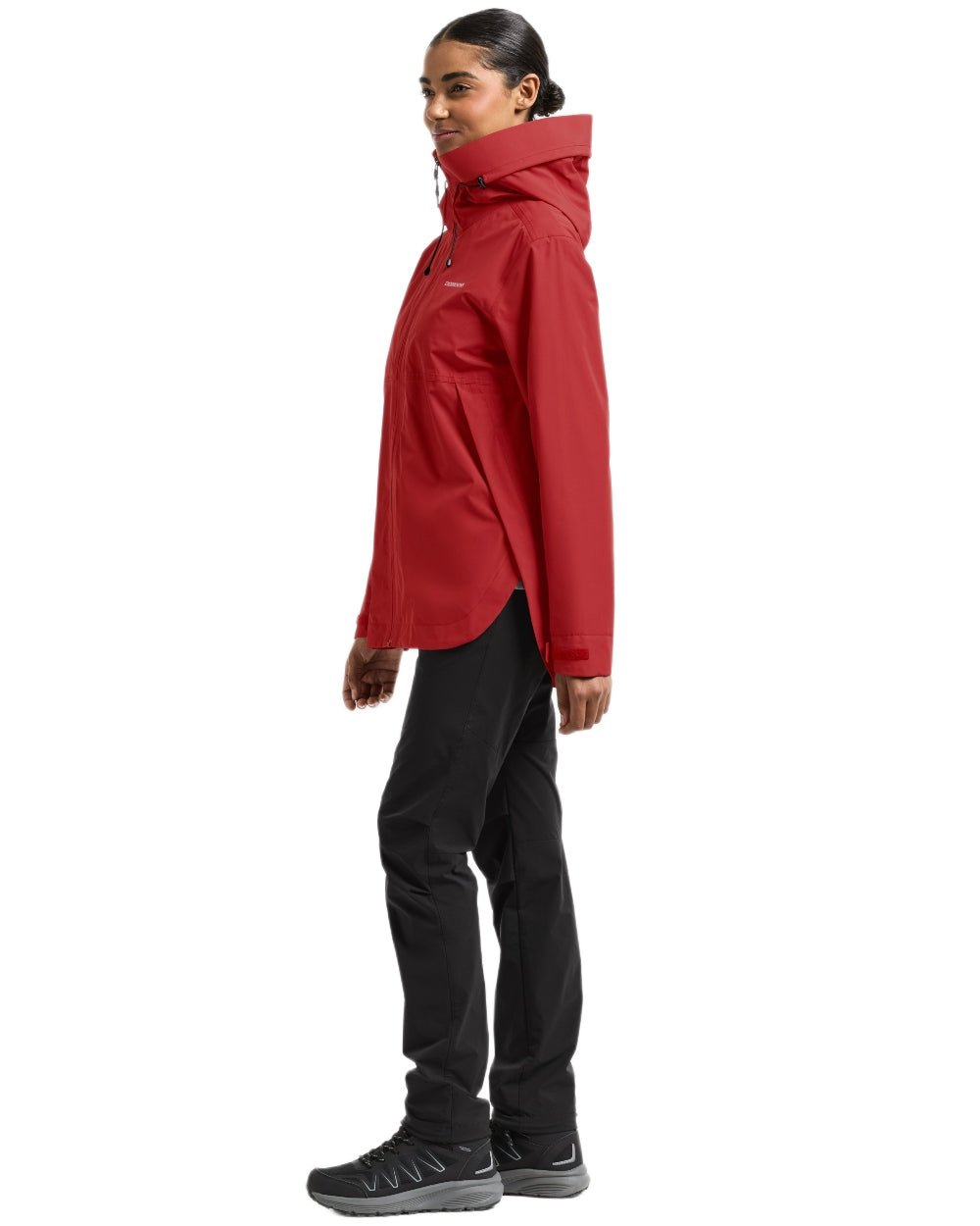 Spring Red coloured Didriksons Tilde Womens Jacket 4 on white background 