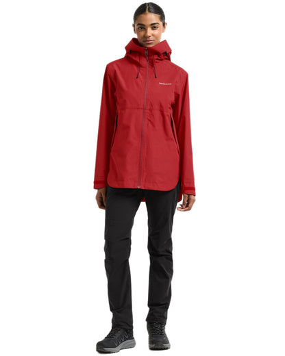 Spring Red coloured Didriksons Tilde Womens Jacket 4 on white background 
