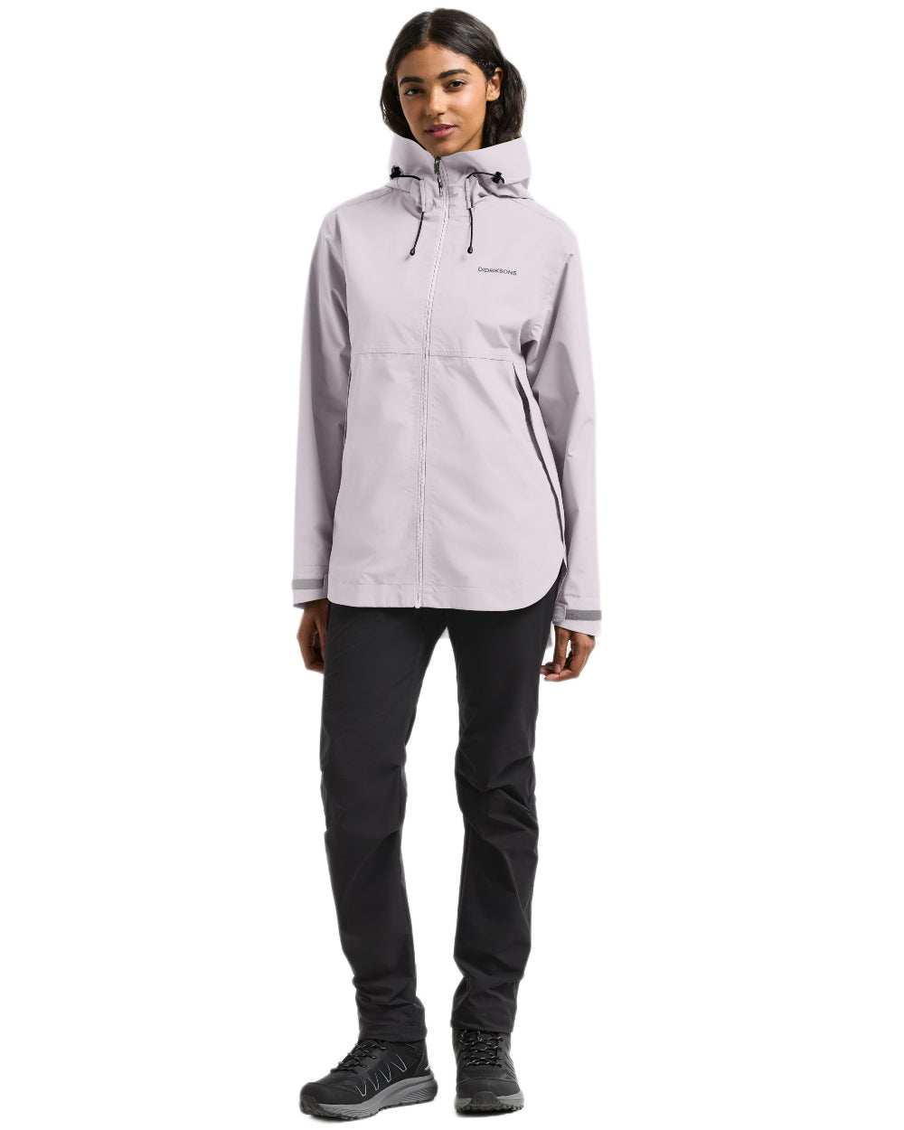 Sunrise Mist coloured Didriksons Tilde Womens Jacket 4 on white background 