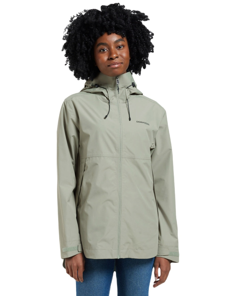 Wilted Leaf coloured Didriksons Tilde Womens Jacket on white background 