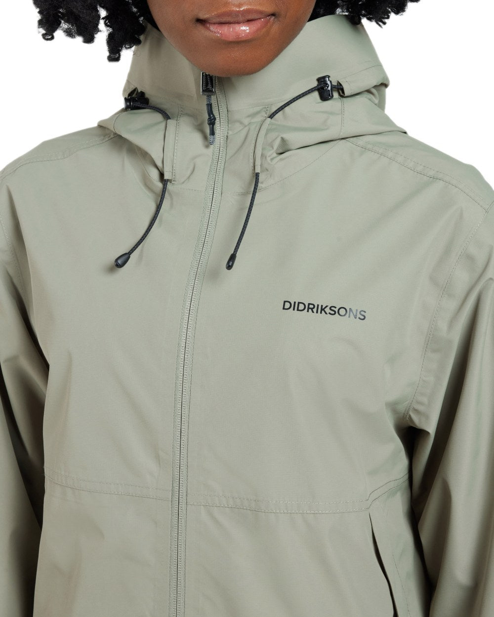 Wilted Leaf coloured Didriksons Tilde Womens Jacket on white background 