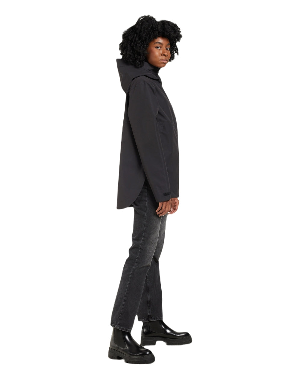 Black coloured Didriksons Tove Womens Jacket on white background 