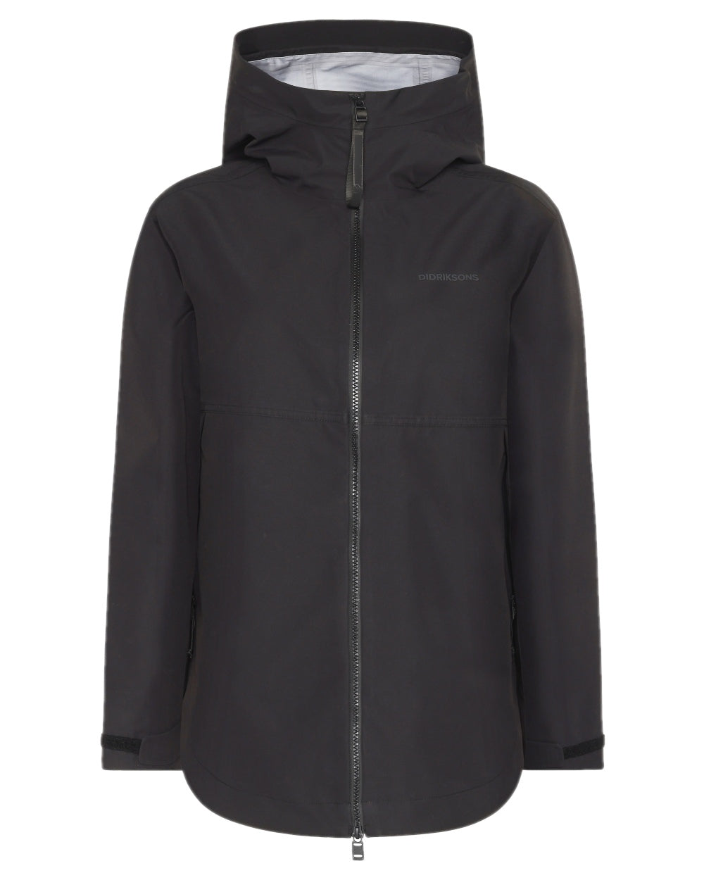 Black coloured Didriksons Tove Womens Jacket on white background 