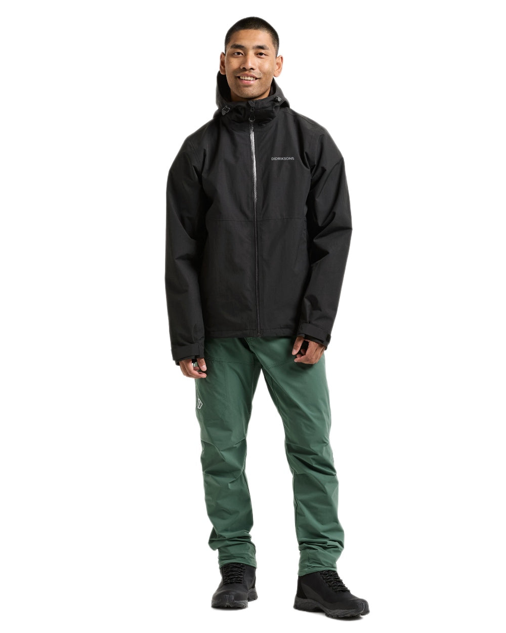 Black coloured Didriksons Trien Jacket on white background 