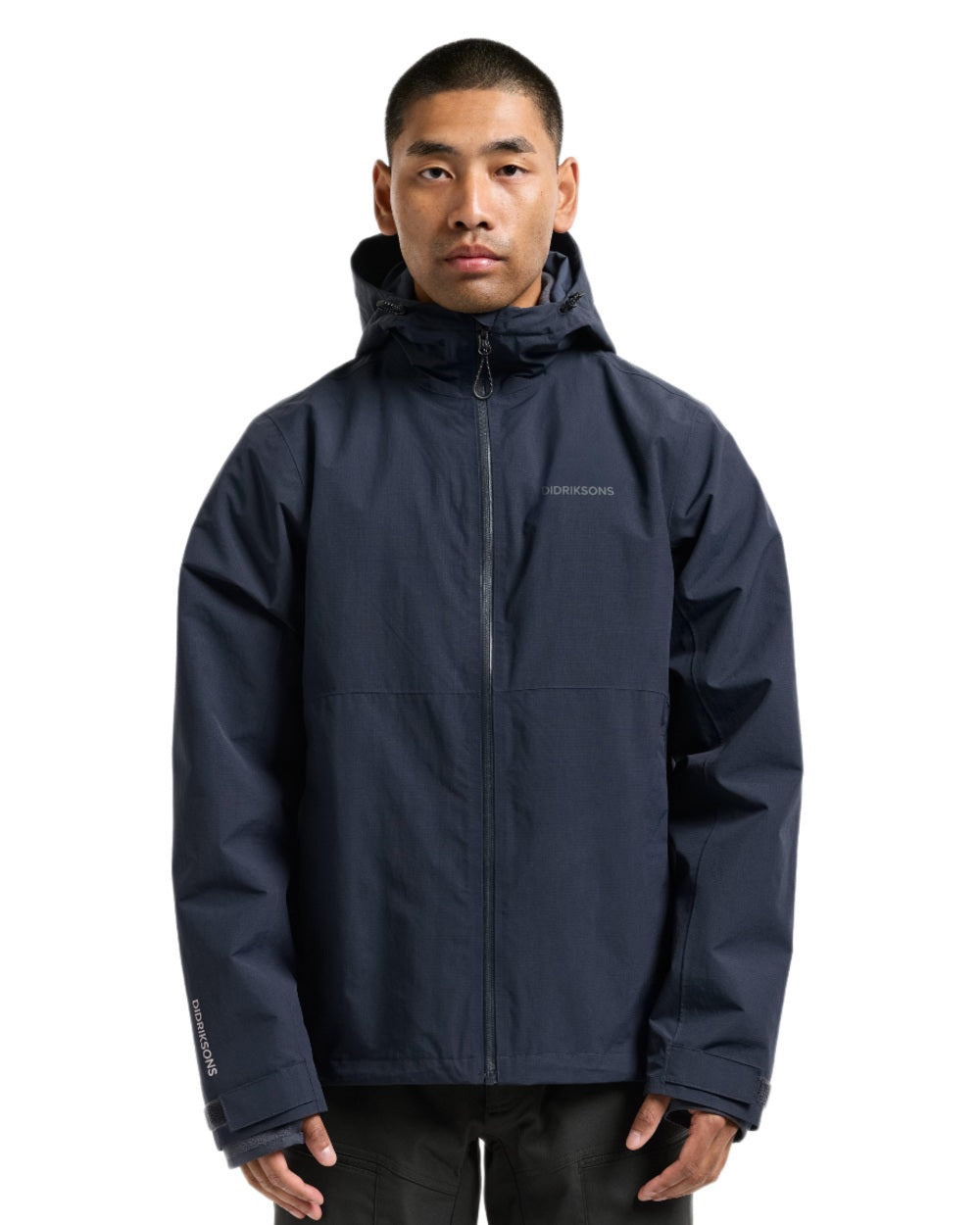 Dark Night Blue coloured Didriksons Trien Jacket on white background 