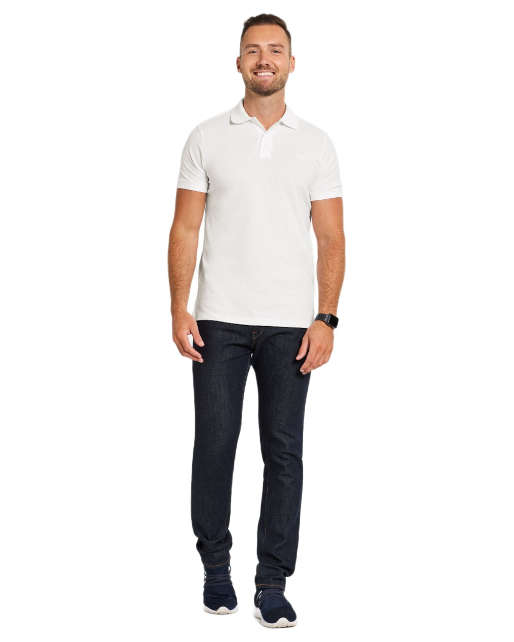 Snow White coloured Didriksons Ville Pike Polo Shirt 2 on white background 