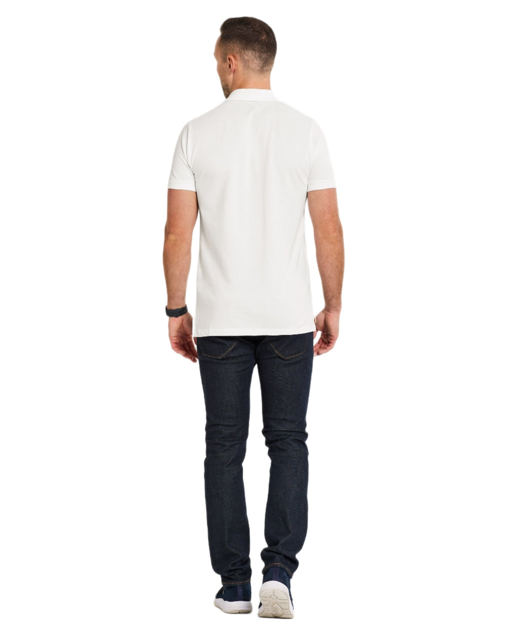 Snow White coloured Didriksons Ville Pike Polo Shirt 2 on white background 