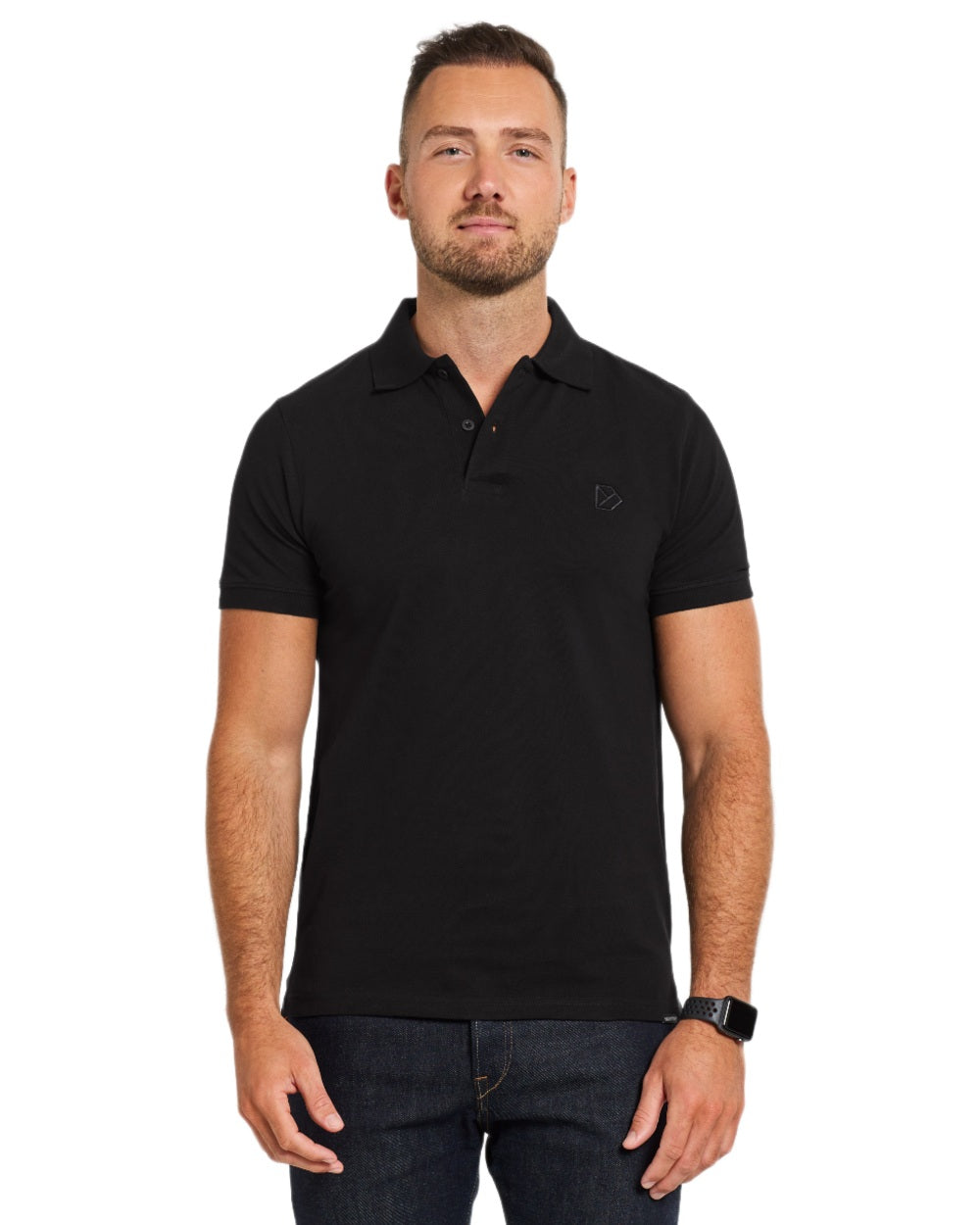 Black coloured Didriksons Ville Pike Polo Shirt 2 on white background 