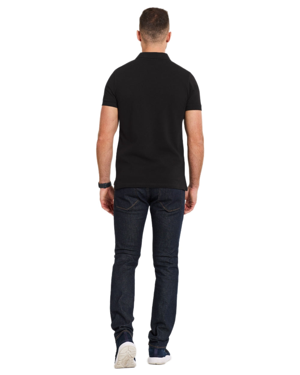 Black coloured Didriksons Ville Pike Polo Shirt 2 on white background 