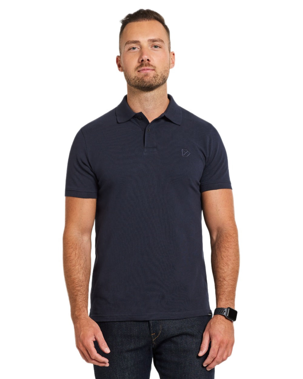 Dark Night Blue coloured Didriksons Ville Pike Polo Shirt 2 on white background 